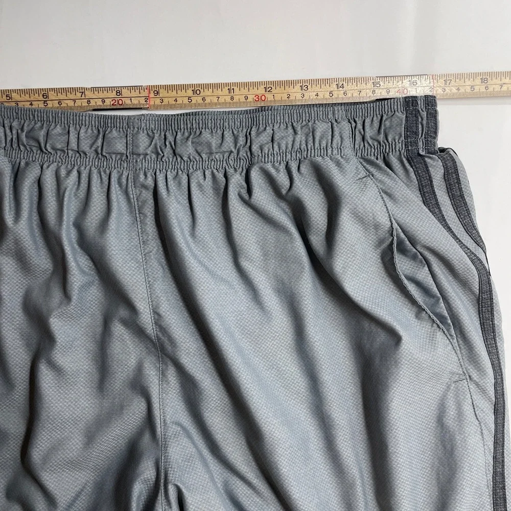 Adidas Climalite Grey Track Pants Men XL 3-Stripe Pockets Zip Cuffs S86814 READ